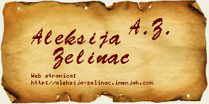 Aleksija Zelinac vizit kartica